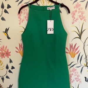 Zara Green Sleeveless Dress